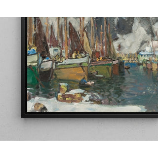 Reproduction Parmi les bateaux de pêche à Svolvær, étude des Lofoten - Anna Boberg