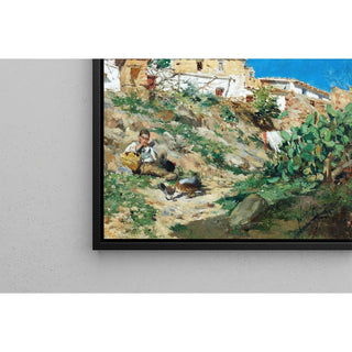 Reproduction Paysage avec personnage à Sagunto, Valence - Joaquín Sorolla