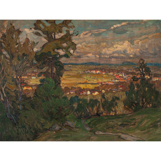 Reproduction Paysage avec un village. Étude du nord de la Norvège - Anna Boberg