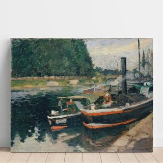 Reproduction Péniches à Pontoise - Camille Pissarro
