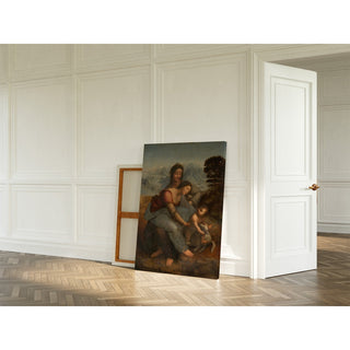 Reproduction Sainte Anne, la Vierge et l'Enfant Jésus jouant avec un agneau - Leonard de Vinci