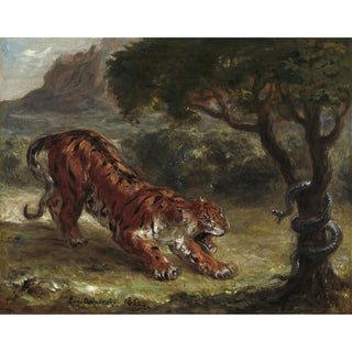 Reproduction Tigre et serpent - Eugène Delacroix