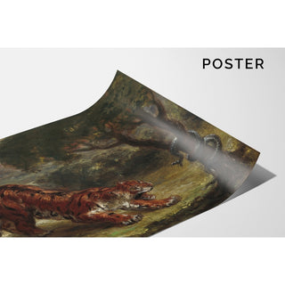 Reproduction Tigre et serpent - Eugène Delacroix
