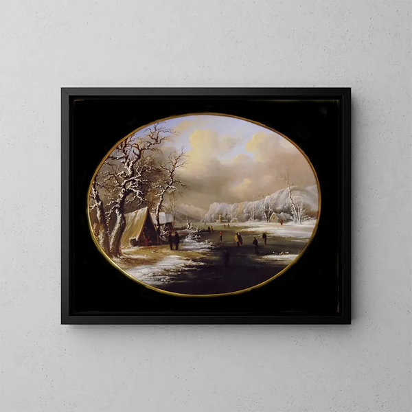 Winterijs in New Jersey - Régis François Gignoux — ingelijst kunstwerk aan de muur