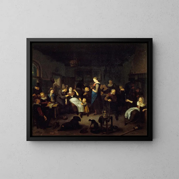 Binnenkant van een cabaret - Richard Brakenburgh — ingelijst kunstwerk aan de muur