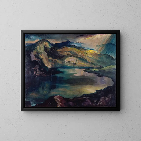 Bergmeer - Richard Harlfinger — ingelijst kunstwerk aan de muur