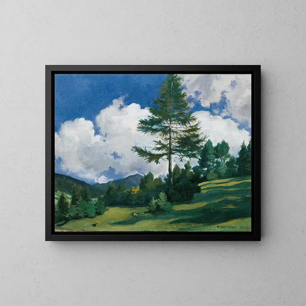 Motief in Toblach - Richard Harlfinger — ingelijst kunstwerk aan de muur