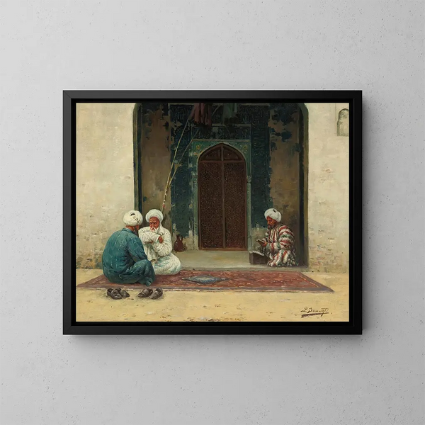 Voor de moskee - Richard Karlovich Zommer — ingelijst kunstwerk aan de muur