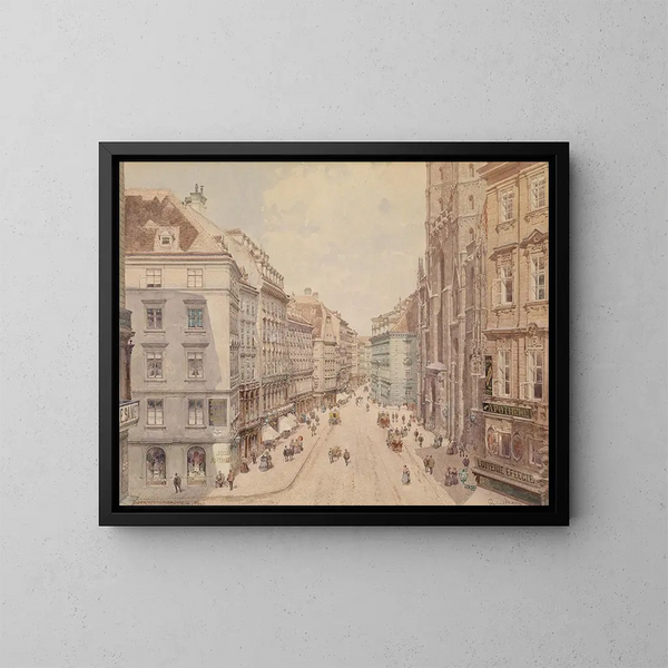 Vienne, het Saint-Étienne plein - Richard Moser — ingelijst kunstwerk aan de muur