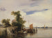 Péniches sur une rivière - Richard Parkes Bonington — artwork view