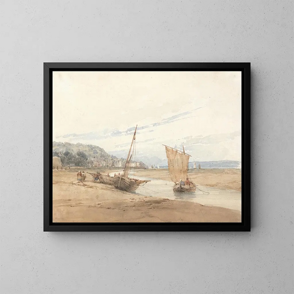 in de buurt van Honfleur - Richard Parkes Bonington — ingelijst kunstwerk aan de muur