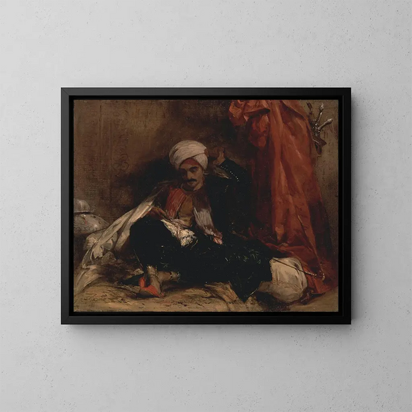 Turkse zittende schilderij - Richard Parkes Bonington — ingelijst kunstwerk aan de muur