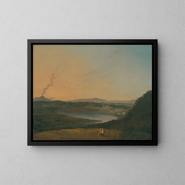 Lac d'Agnano avec le Vésuve au loin - Richard Wilson — ingelijst kunstwerk aan de muur