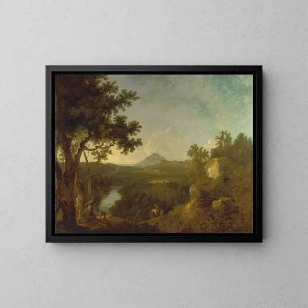 van een uitzicht nabij Wynnstay, de zetel van Sir Watkin Williams-Wynn BT - Richard Wilson — ingelijst kunstwerk aan de muur