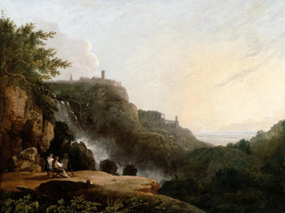 van Tivoli-uitzicht, de Cascatelles en de Villa van Mecenas - Richard Wilson — weergave van het kunstwerk