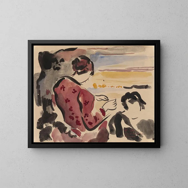Vrouw zittend - Rik Wouters — ingelijst kunstwerk aan de muur