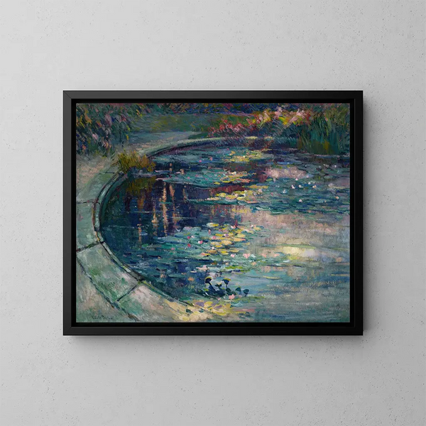 Het bassin met waterlelies in de tuin van de planten in Rouen - Robert Antoine Pinchon — ingelijst kunstwerk aan de muur