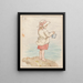 Girl with a Bucket by the Sea - Robert Barnes — framed artwork on a wall
