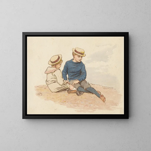 Twee jongens - Robert Barnes — ingelijst kunstwerk aan de muur