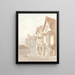 Straat met gebouwen - Robert Dixon — ingelijst kunstwerk aan de muur