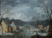 Winter landscape with skaters on the ice - Robert Griffier — artwork view