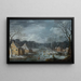 Winter landscape with skaters on the ice - Robert Griffier — framed artwork on a wall