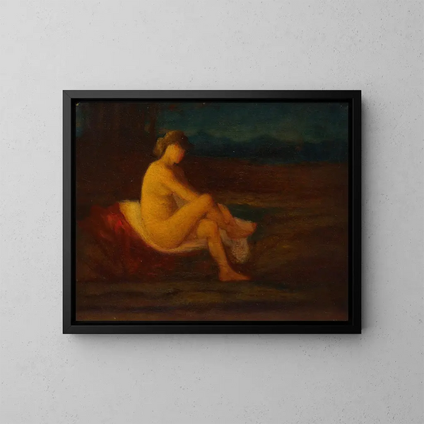 Een badende vrouw - Robert Loftin Newman — ingelijst kunstwerk aan de muur