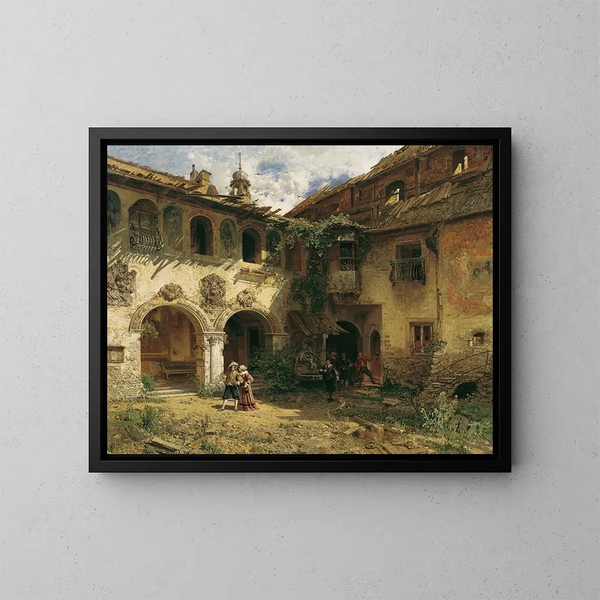 van het Cour de la Frstenburg à Burgeis - Robert Russ — ingelijst kunstwerk aan de muur