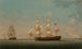 L'autruche en deux vues au large de Douvres - Robert Salmon — weergave van het kunstwerk
