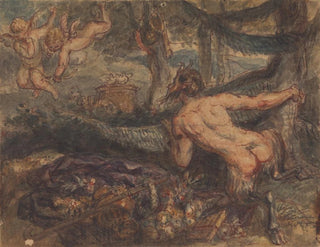 Robert Smirke - Pan Spying From Behind a Tree at Putti Shooting Arrows.webp
