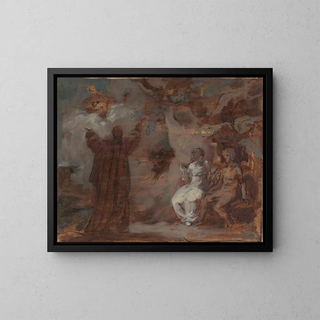 Prospero die een masker oproept voor Ferdinand en Miranda - Robert Smirke — ingelijst kunstwerk aan de muur