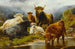 Highlands vee schilderij - Robert Watson — weergave van het kunstwerk
