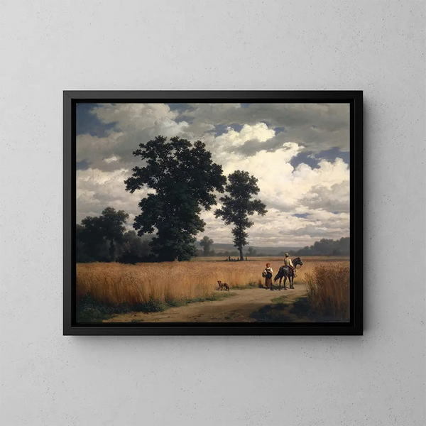 Graanoogst - Robert Zünd — ingelijst kunstwerk aan de muur