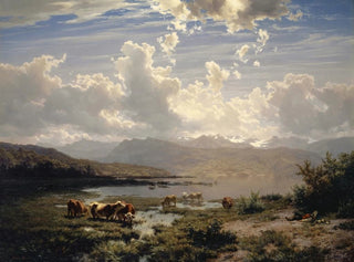 Landschap aan het Lucerne-meer - Robert Zünd — weergave van het kunstwerk