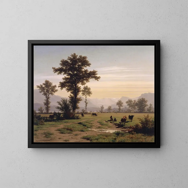 Landschap bij Luzern - Robert Zünd — ingelijst kunstwerk aan de muur