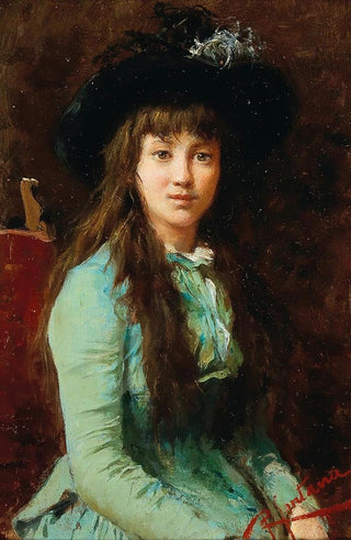Roberto Fontana - Portrait Of A Girl With A Feather Hat.webp