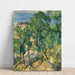 Reproductie van het schilderij van Rochers, dennenbomen en zee in l'Estaque - Paul Cézanne