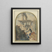 Studie voor een Aanbidding der Wijzen, op de achtergrond een rune met twee korintische zuilen - Rodolphe Bresdin — ingelijst kunstwerk aan de muur