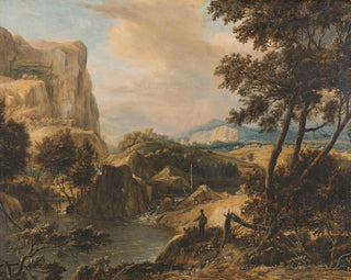 Roelant Roghman - Mountainous landscape with fisherman.webp