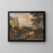 Landschap met bergtoppen en een visser - Roelant Roghman — ingelijst kunstwerk aan de muur