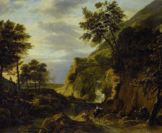 Roelant Roghman - Mountainous landscape with waterfall.webp