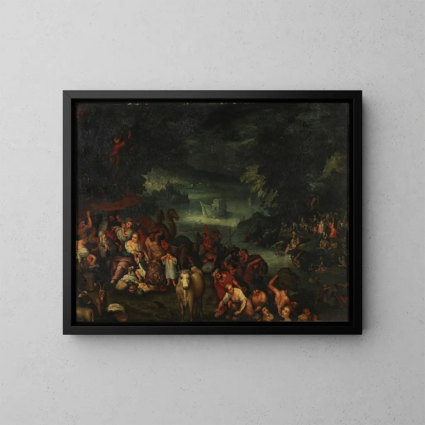 De Zondvloed - Roelant Savery — ingelijst kunstwerk aan de muur