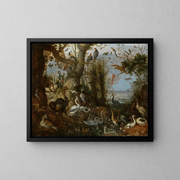 Gevogelte - Roelant Savery — ingelijst kunstwerk aan de muur