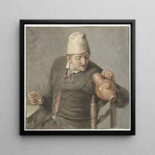 Roker regardant dans une cruche - Cornelis Dusart
