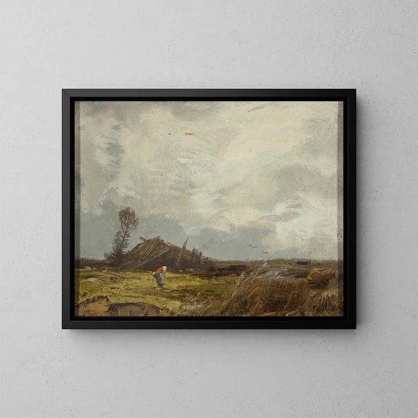 Landschap met een hut - Roman Kazimierz Kochanowski — ingelijst kunstwerk aan de muur