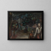 Stedelijk landschap met figuren - Roman Petrović — ingelijst kunstwerk aan de muur