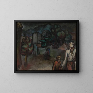 Roman Petrovi - City landscape with figures.webp