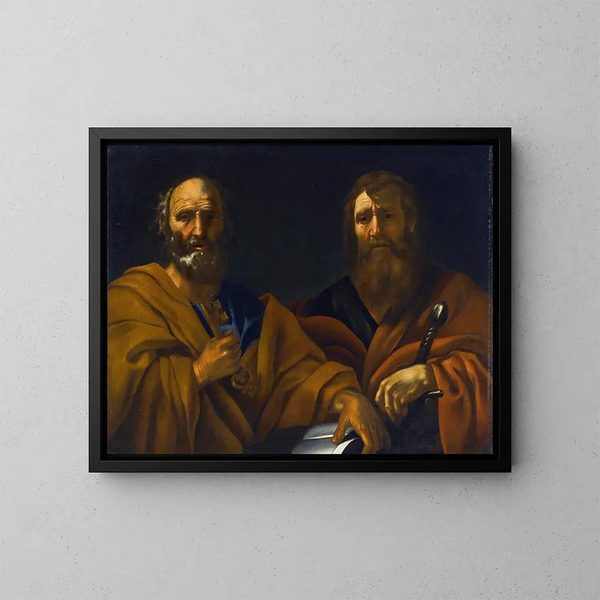 Heiligen Petrus en Paulus - School van Rome — ingelijst kunstwerk aan de muur