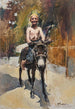 Een jonge man te paard op een ezel - Romualdo Locatelli — weergave van het kunstwerk