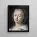 Young woman with flowers in her hair - Rosalba Carriera — framed artwork on a wall